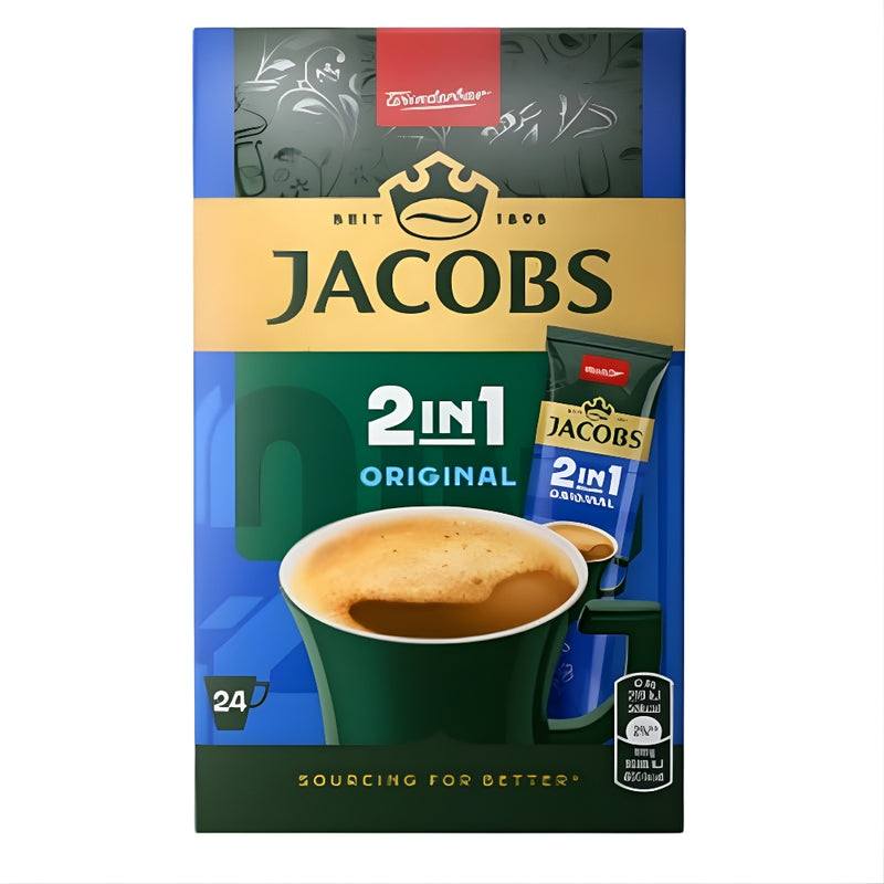 Load image into Gallery viewer, JACOBS 2-in-1 Instant Coffee Powder – Smooth Coffee Mix with Creamer, No Added Sugar – 24 Sticks (297.6g) | Available in 144 Sticks (6 Boxes)
