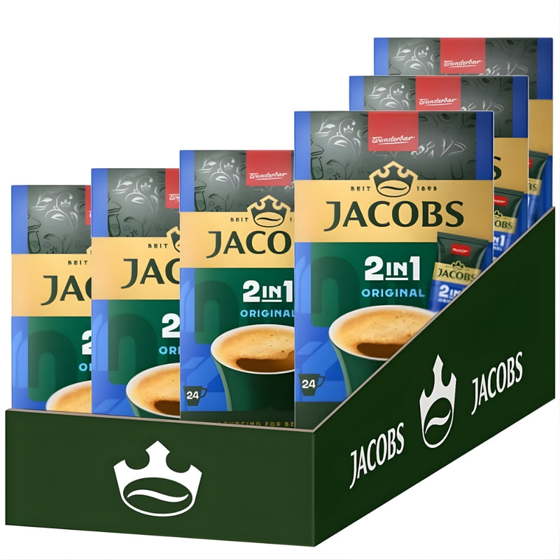 Load image into Gallery viewer, JACOBS 2-in-1 Instant Coffee Powder – Smooth Coffee Mix with Creamer, No Added Sugar – 24 Sticks (297.6g) | Available in 144 Sticks (6 Boxes)

