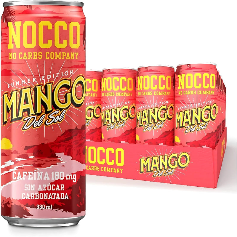 Afbeelding laden in Galerijviewer, NOCCO BCAA DRINK Mango Del Sol 330 ml BCAA 105 mg Cafeïne Energy Drink Buxtrade Verschillende hoeveelheden (24 blikjes) 
