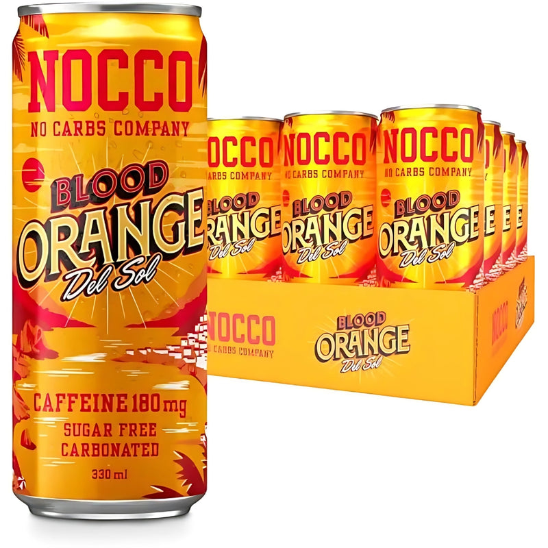 Load image into Gallery viewer, 12 Blood Orange NOCCO BCAA Energy Drink incl. Naranja Sangre Del Sol 11.2 fl oz | 105 mg Cafeína | Soft drink without sugar | Energy drink incl. | Buxtrade

