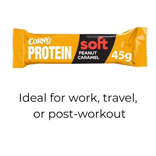 CORNY Protein Soft Peanut & Caramel 45 g  - 12 Pack