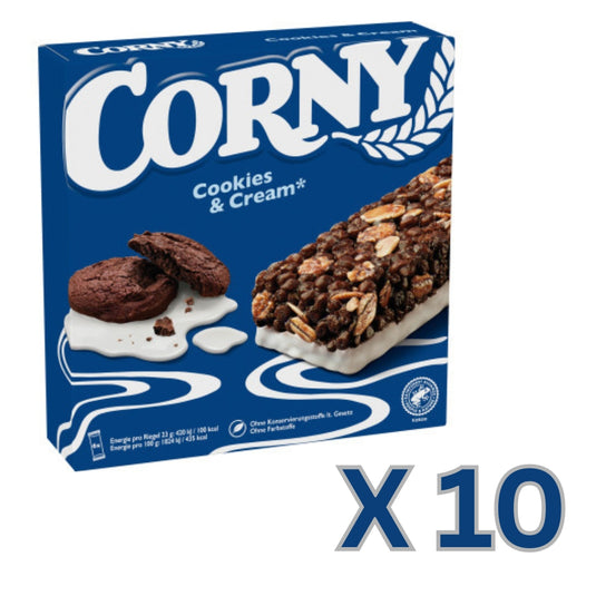 CORNY Cookies & Cream Cereal Bars 138 g (Pack of 10)