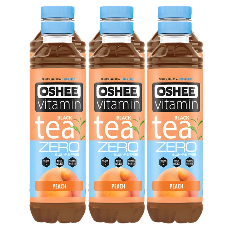갤러리 뷰어에 이미지 로드, OSHEE Vitamin Tea Black Peach Sugar-Free 555 ml PET Bottle - Pack of 6
