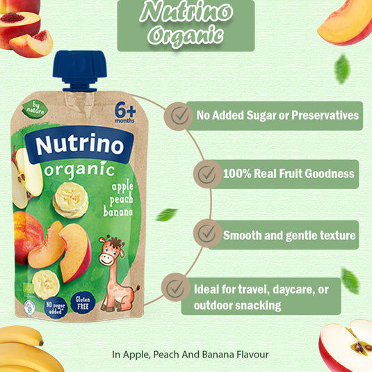 Nutrino BIO apple pear peach 10 x 100g