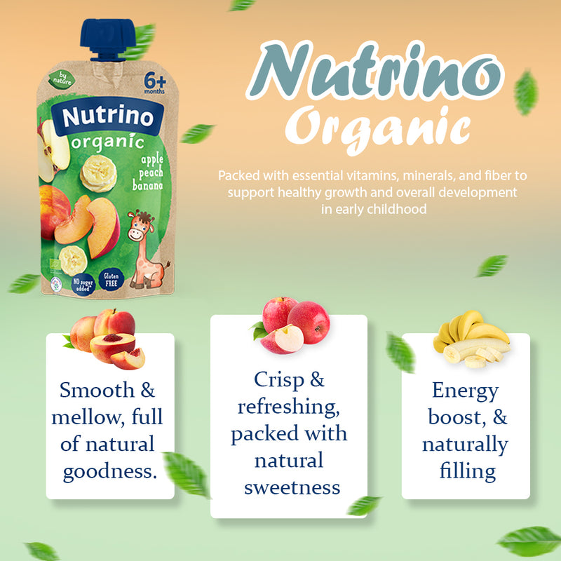 Load image into Gallery viewer, Nutrino BIO apple pear peach 10 x 100g
