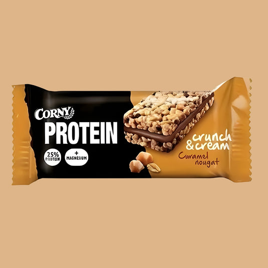 CORNY High Protein Crunch Caramel Nougat Bar 35g - (24 Pack)