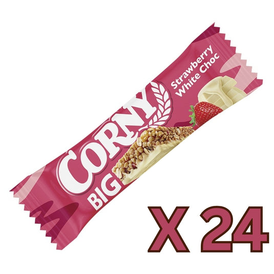 CORNY BIG Strawberry White Chocolate 40g - 24 Pack Snack Bars
