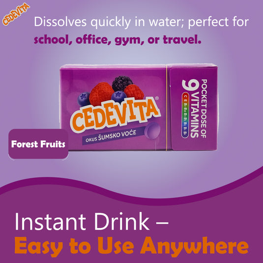 Pack of 8 Cedevita Multivitamin Healthy and Sweet Candies (Forest Fruits)