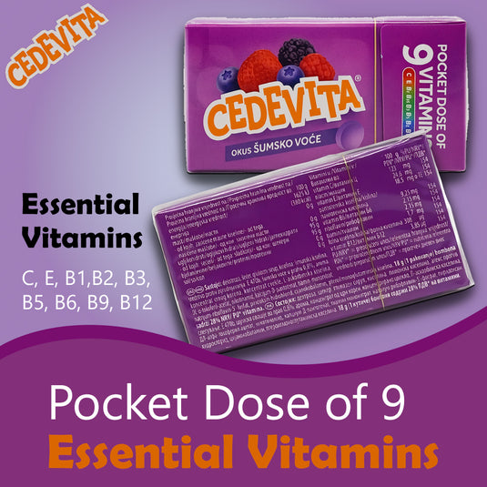 Pack of 8 Cedevita Multivitamin Healthy and Sweet Candies (Forest Fruits)