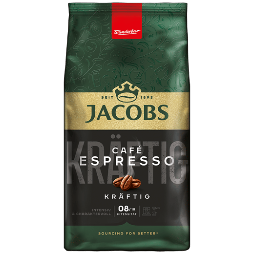 Jacobs Café Espresso Kräftig Coffee Beans 1 kg – Dark Roast Whole Bean Espresso Blend, Intense & Full‑Bodied