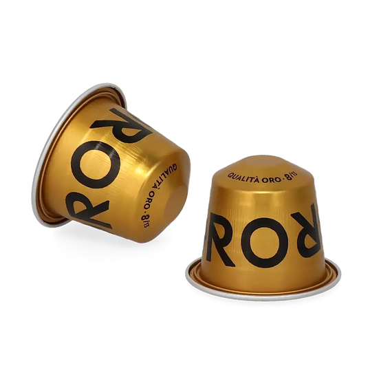 LAVAZZA NESPRESSO QUALITA ORO。主箱 100 个大写字母。