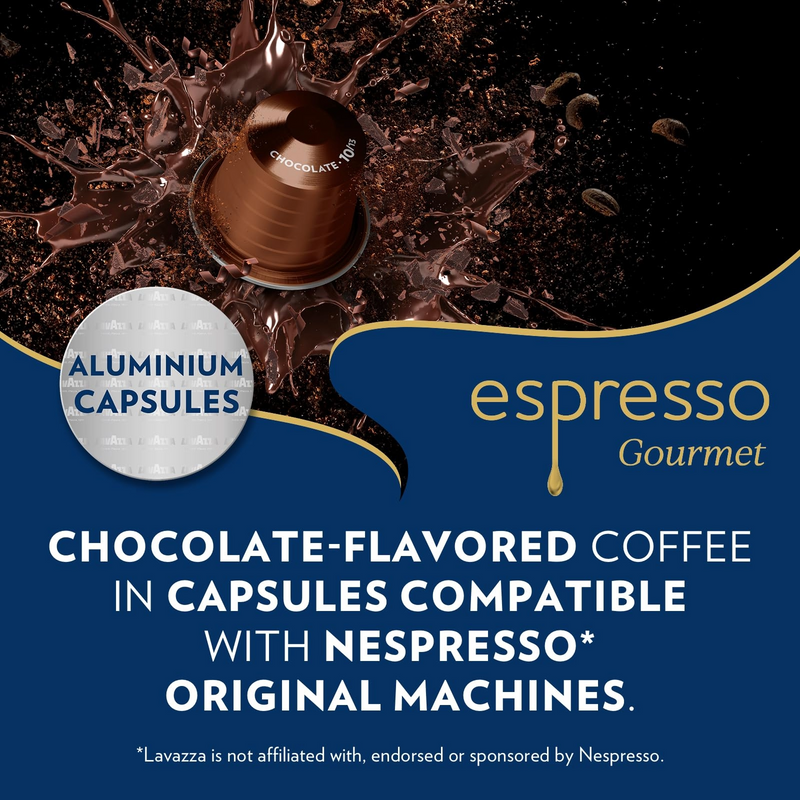 Load image into Gallery viewer, LAVAZZA NESPRESSO ESPRESSO CHOCOLATE. Master case 100 CAPS.
