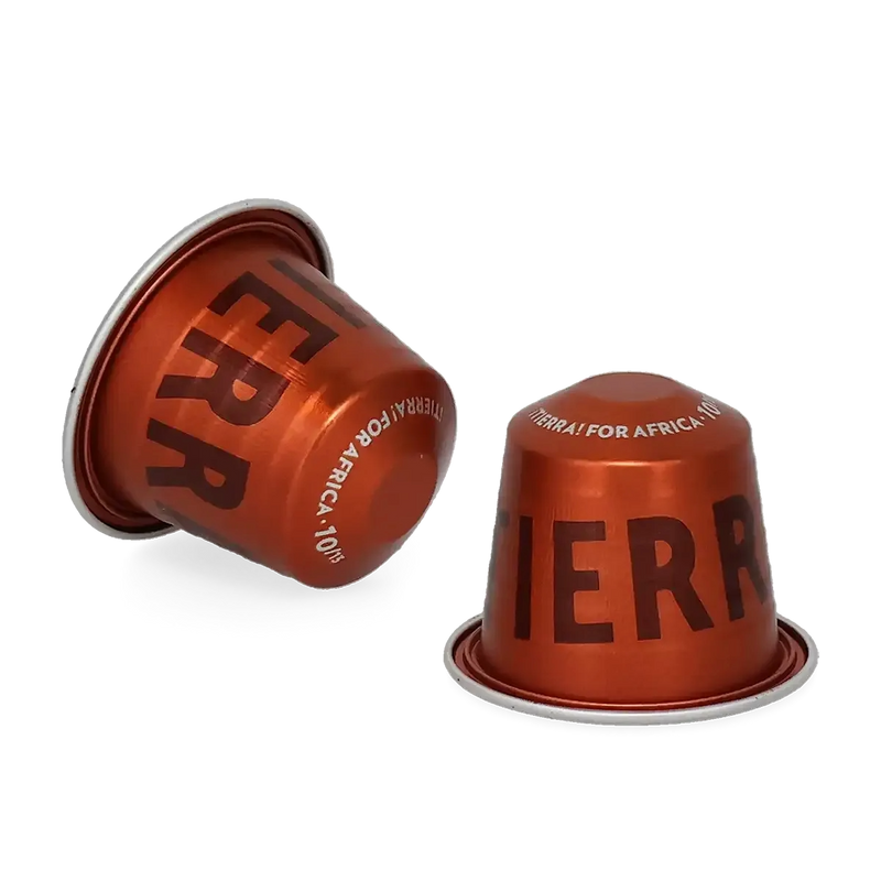 将图像加载到画廊查看器中，LAVAZZA NESPRESSO TIERRA 非洲。主箱 100 个大写字母。
