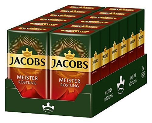 Jacobs Meister Röstung 500 g – Ground Coffee – Rich Aromatic Medium Dark Roast  12-Pack