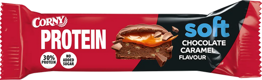 CORNY Protein Soft Choco Caramel 45 g Bars - 12 Pack