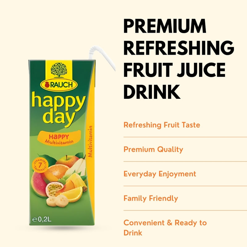 将图像加载到画廊查看器中，RAUCH 快乐日复合维生素果汁饮料 35% – 0.2 升 – 27 瓶装
