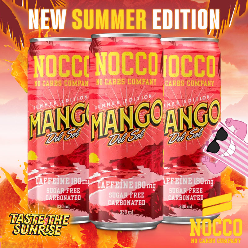 Afbeelding laden in Galerijviewer, NOCCO BCAA DRINK Mango Del Sol 330 ml BCAA 105 mg Cafeïne Energy Drink Buxtrade Verschillende hoeveelheden (8 blikjes) 
