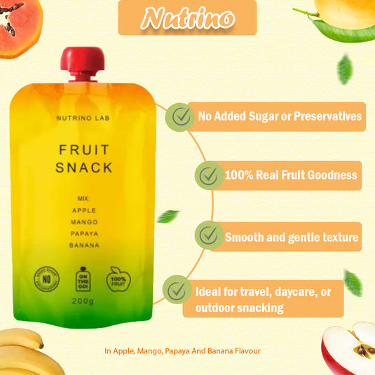 NUTRINO LAB FRUIT SNACK – apple, mango, papaya, banana 6 x 200g