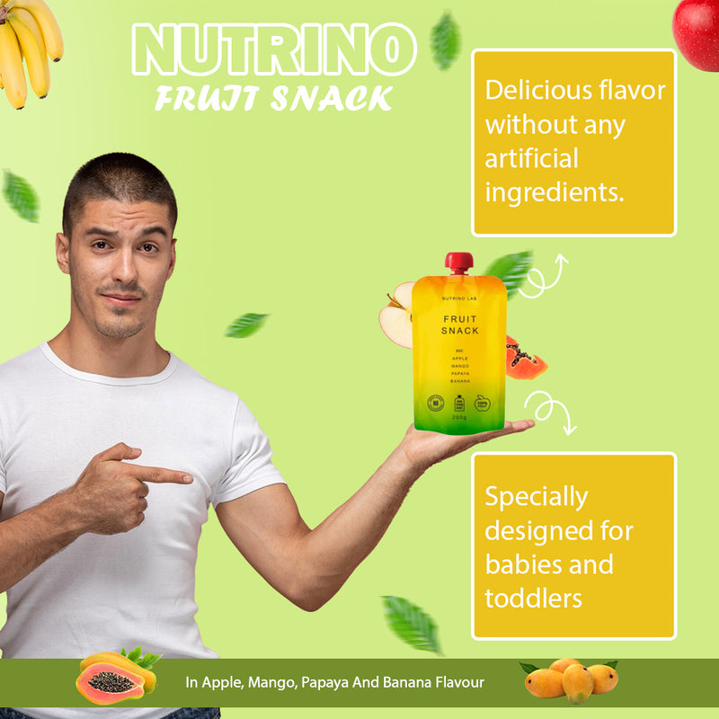 Load image into Gallery viewer, NUTRINO LAB FRUIT SNACK – apple, mango, papaya, banana 6 x 200g
