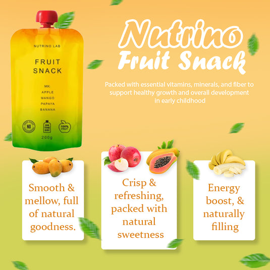 NUTRINO LAB FRUIT SNACK – apple, mango, papaya, banana 6 x 200g
