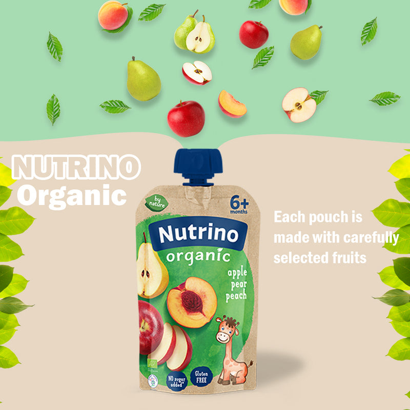 Load image into Gallery viewer, Nutrino BIO apple, peach and banana 10 x 100g
