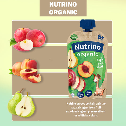 Nutrino BIO apple, peach and banana 10 x 100g – Cupsy Shop