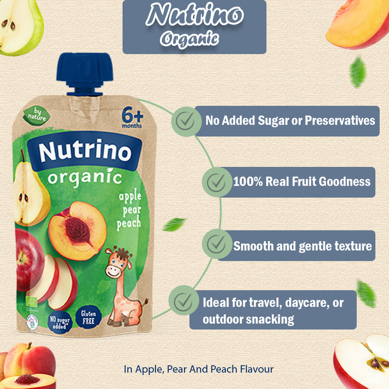 Load image into Gallery viewer, Nutrino BIO apple, peach and banana 10 x 100g
