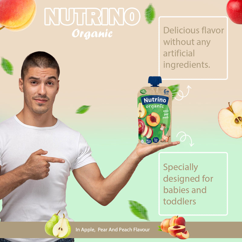 Load image into Gallery viewer, Nutrino BIO apple, peach and banana 10 x 100g
