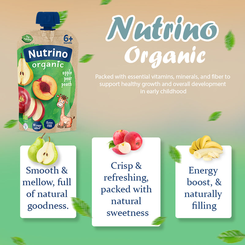 Load image into Gallery viewer, Nutrino BIO apple, peach and banana 10 x 100g
