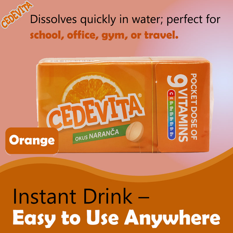 Load image into Gallery viewer, Pack of 8 Cedevita Multivitamin Healthy and Sweet Candies (Orange) - 19.5g
