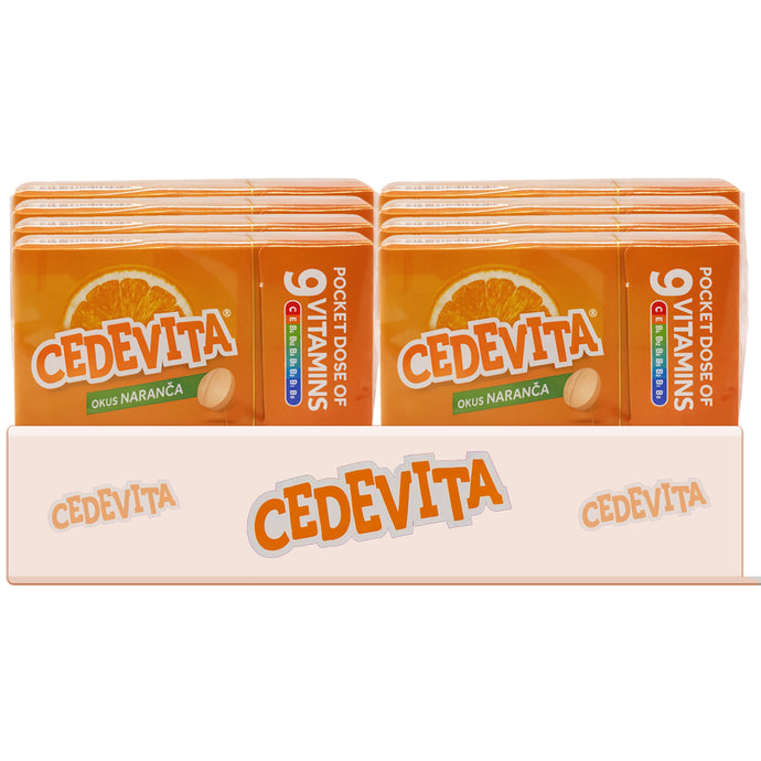Pack of 8 Cedevita Multivitamin Healthy and Sweet Candies (Orange) - 19.5g