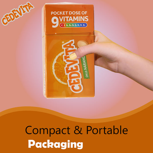 Pack of 8 Cedevita Multivitamin Healthy and Sweet Candies (Orange) - 19.5g