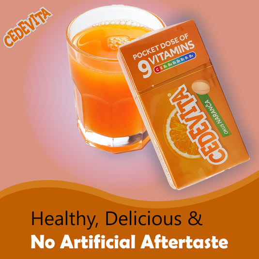 Pack of 8 Cedevita Multivitamin Healthy and Sweet Candies (Orange) - 19.5g