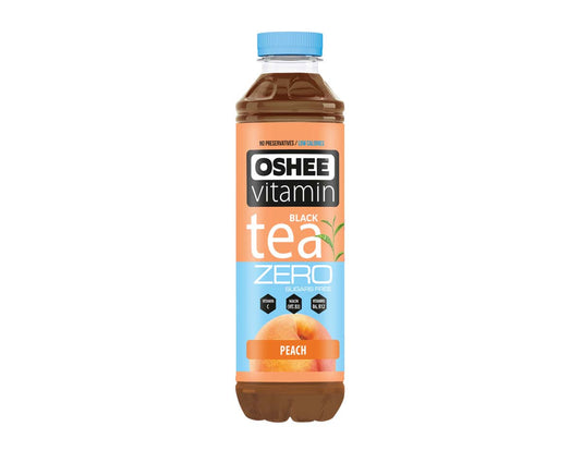 OSHEE Vitamin Tea Black Peach Sugar-Free 555 ml PET Bottle - Pack of 6