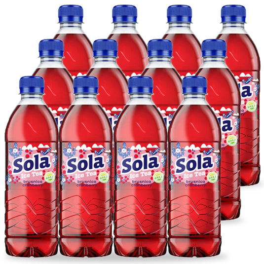 SOLA de echte smaak - Gemaakt met echte ingrediënten en met geperste smaak (perzik, 0,5 L) (cranberry, 0,5 L) 
