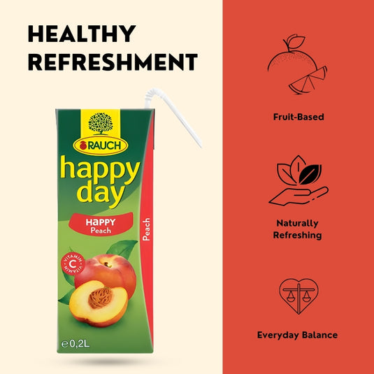 RAUCH 快乐蜜桃汁饮料 35% – 0.2 升 – 27 瓶装
