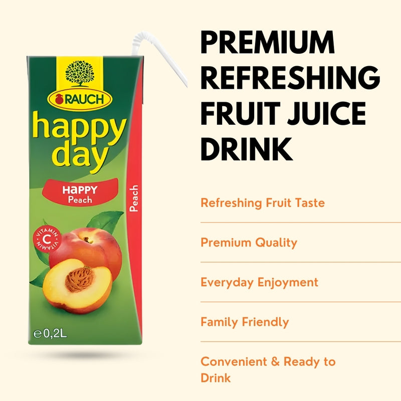 将图像加载到画廊查看器中，RAUCH 快乐蜜桃汁饮料 35% – 0.2 升 – 27 瓶装
