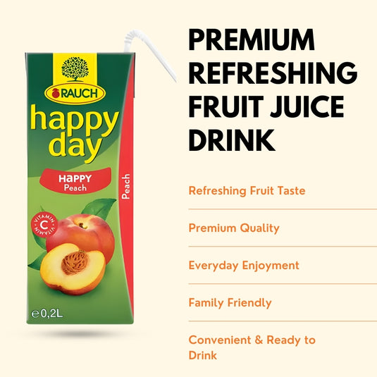 RAUCH 快乐蜜桃汁饮料 35% – 0.2 升 – 27 瓶装