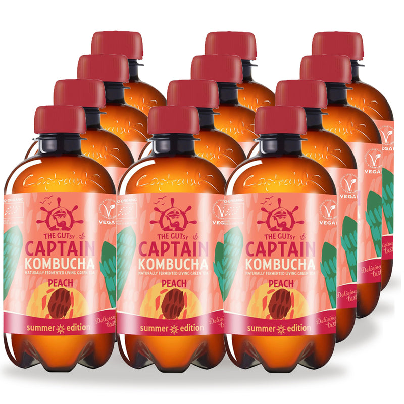 Load image into Gallery viewer, Captain Kombucha Peach 12 × 400 ml
