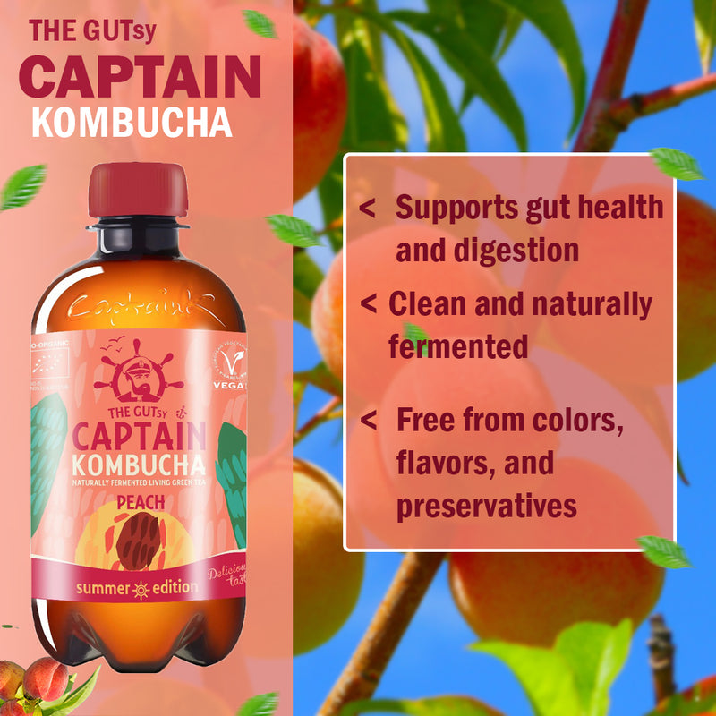 Load image into Gallery viewer, Captain Kombucha Peach 12 × 400 ml
