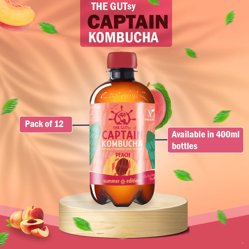 Load image into Gallery viewer, Captain Kombucha Peach 12 × 400 ml
