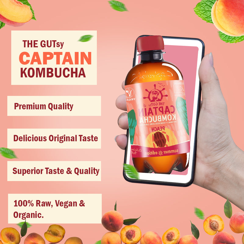 Load image into Gallery viewer, Captain Kombucha Peach 12 × 400 ml
