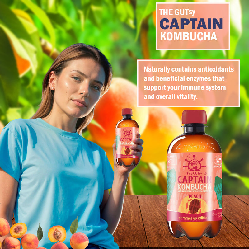 Load image into Gallery viewer, Captain Kombucha Peach 12 × 400 ml
