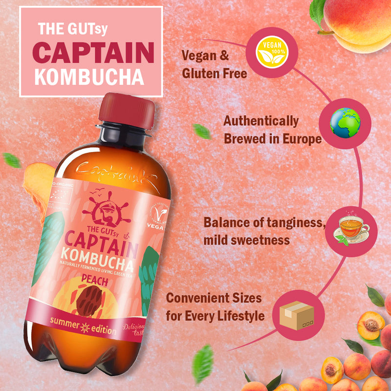 Load image into Gallery viewer, Captain Kombucha Peach 12 × 400 ml
