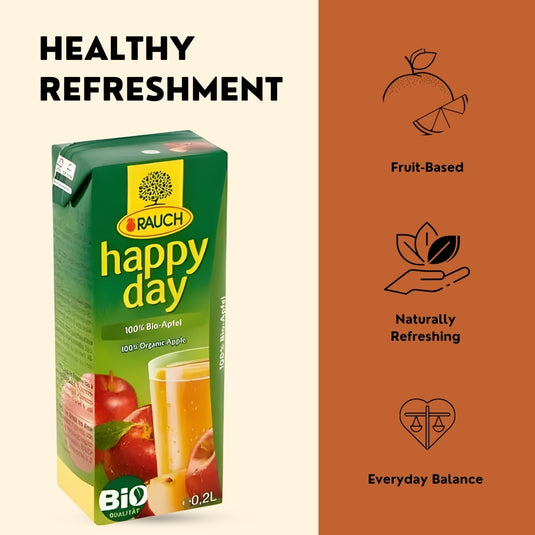 RAUCH 快乐时光有机苹果汁 100% – 0.2 升 – 27 瓶装