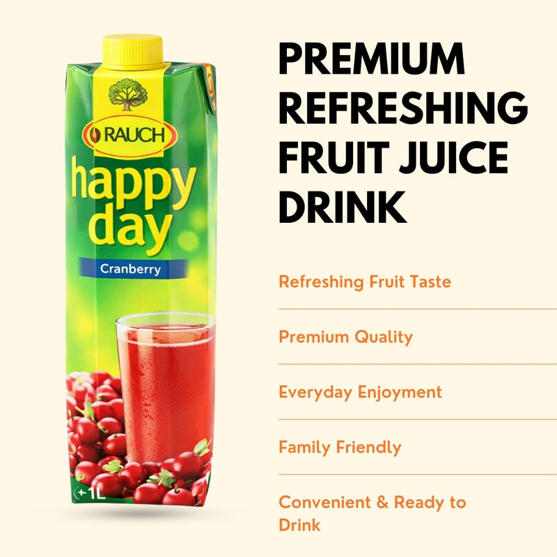 Load image into Gallery viewer, RAUCH Happy Day Cranberry 30% Juice Drink 1 L PET

