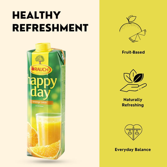 RAUCH Happy Day Orange 100% Juice 1 L PET - Pure Orange Juice