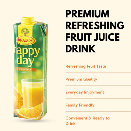 RAUCH Happy Day Orange 100% Juice 1 L PET - Pure Orange Juice
