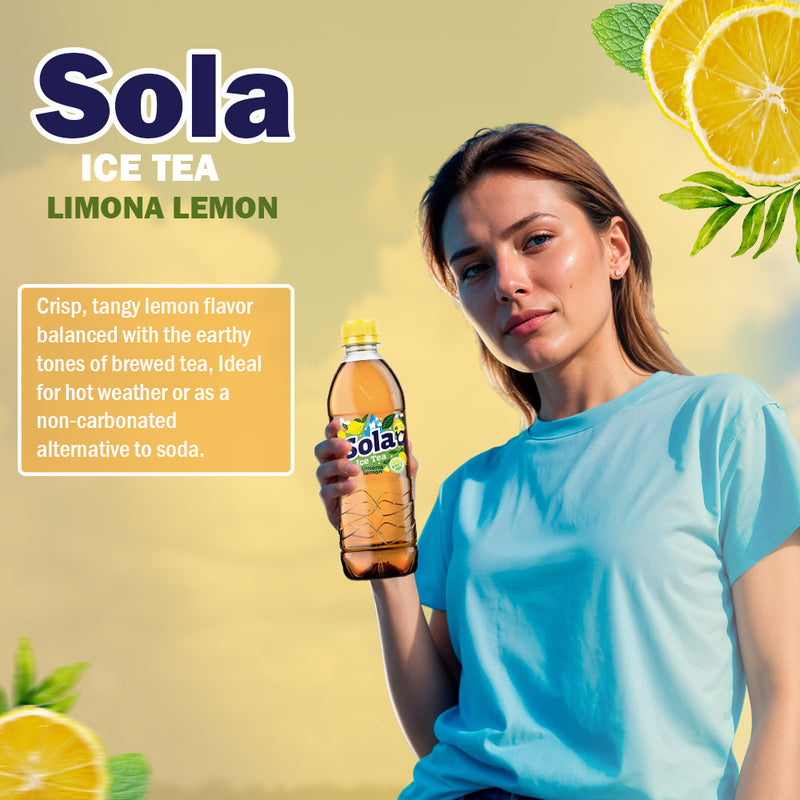 Load image into Gallery viewer, SOLA de echte smaak - Gemaakt met echte ingrediënten en met geperste smaak (Perzik, 0,5 L) (Citroen, 0,5 L) 
