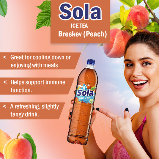 SOLA de echte smaak - Gemaakt met echte ingrediënten en met geperste smaak (perzik, 1,5 L) 